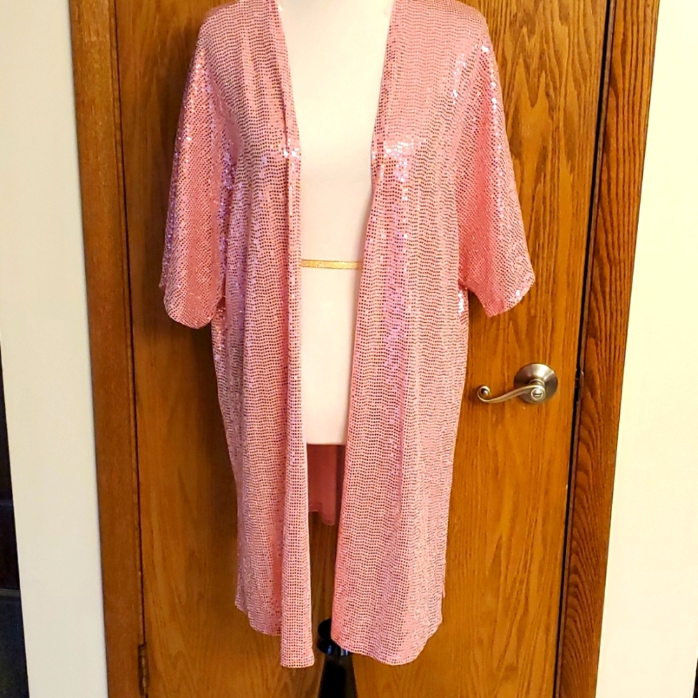 Honeyme Curvy All the Sparkles PINK Cover Up size XL